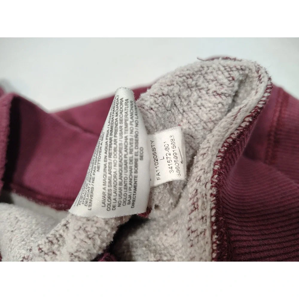 Nike Better‎ World Mens L Maroon Distressed Pullover Hoodie Swoosh Logo Burgundy
